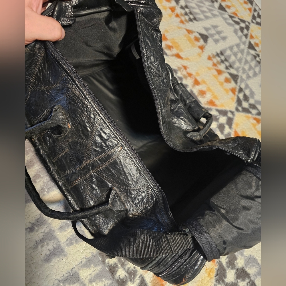 Claire Chase Black Patchwork Executive Leather Du… - image 8